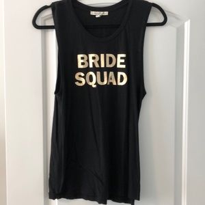 Bride Squad Black Sleeveless Top